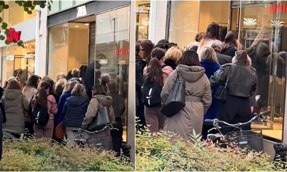 Κοσμοσυρροή έξω από τα Zara στη Λάρισα για την Black Friday